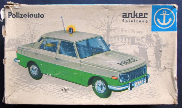 Anker Spielzeug Wartburg 353 Police 1965 Plasticmodel with remote control in original box (7654)